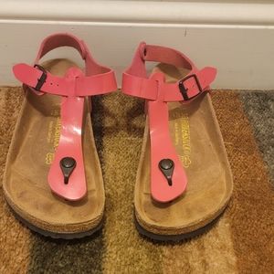 Hot Pink Birkenstock Gizeh, Birka-Flor Patent, Sandals Size 38